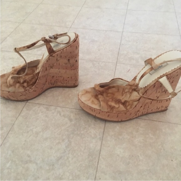 Prada Tan Wedge Sandals - Picture 3 of 5